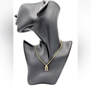 Dior Gold Necklace with Black Pendant
